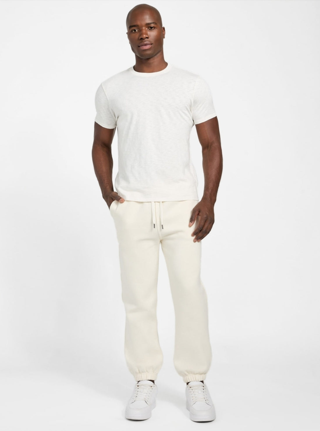 GUESS Mens Eco White 1981 Label Jogger Sweatpants M5BB97K9V31 Full View