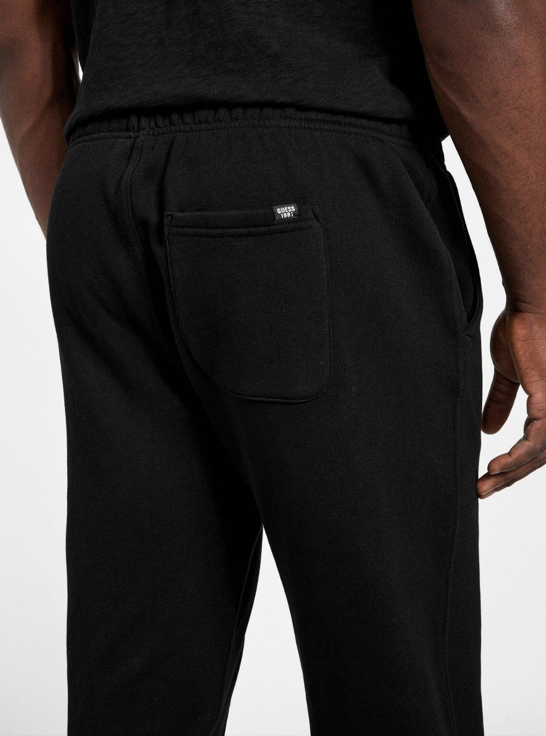 GUESS Mens Eco Black 1981 Label Jogger Sweatpants M5BB97K9V31 Back View
