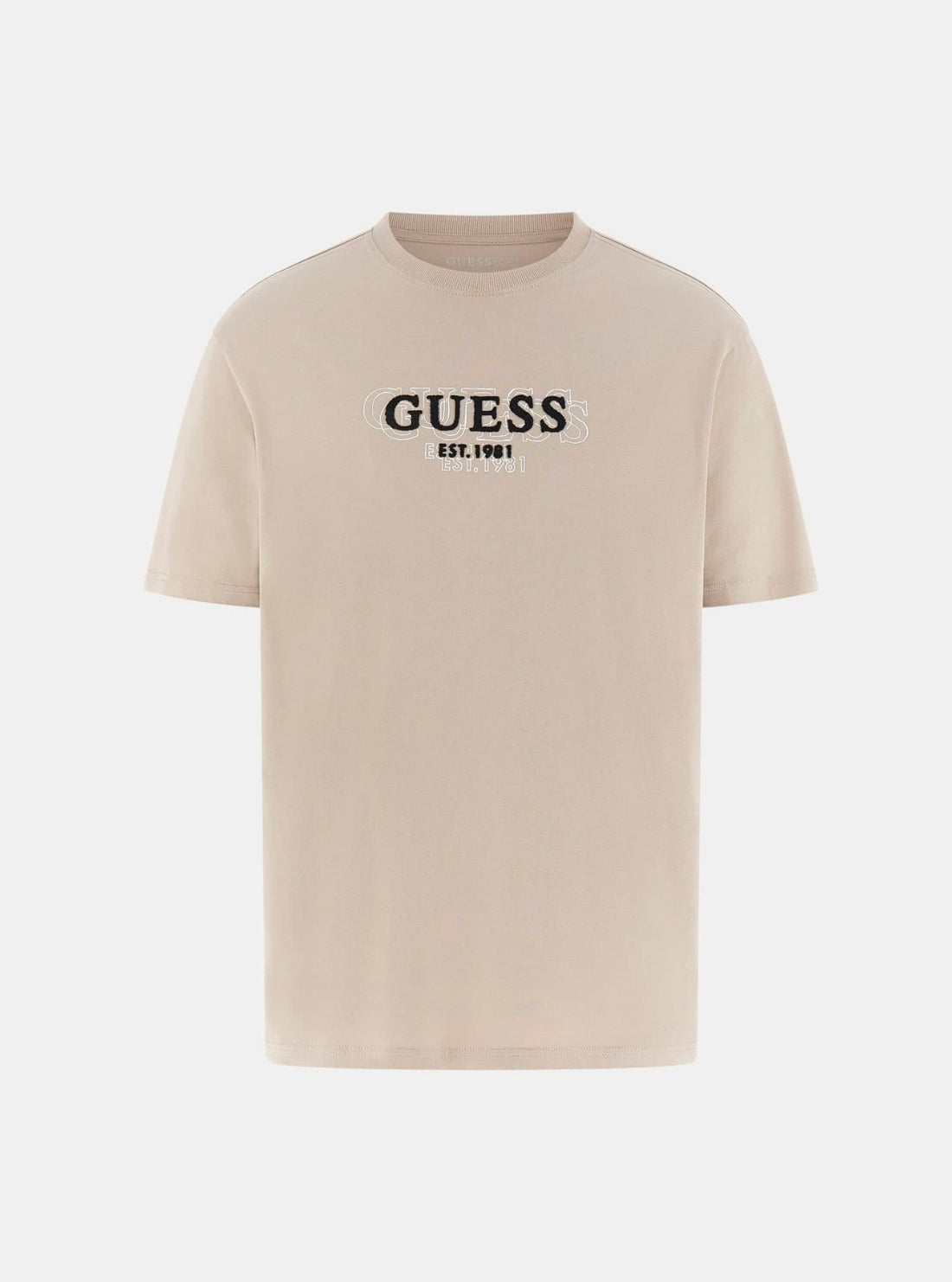 GUESS Mens Beige Logo lettering T-shirt M5BI05I3Z14 Flatlay