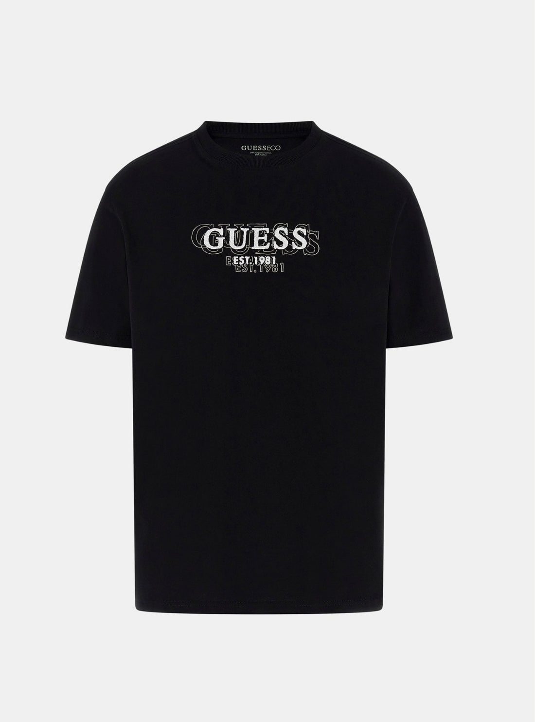 GUESS Mens Black Logo lettering T-Shirt M5BI05I3Z14 Flatlay