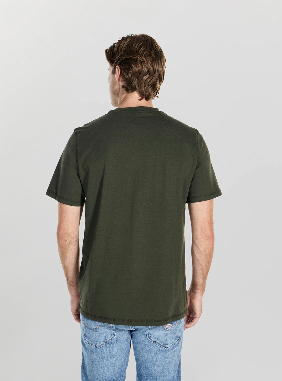 GUESS Mens Green Embroidery Logo T-Shirt M5BI07I3Z14 Back View
