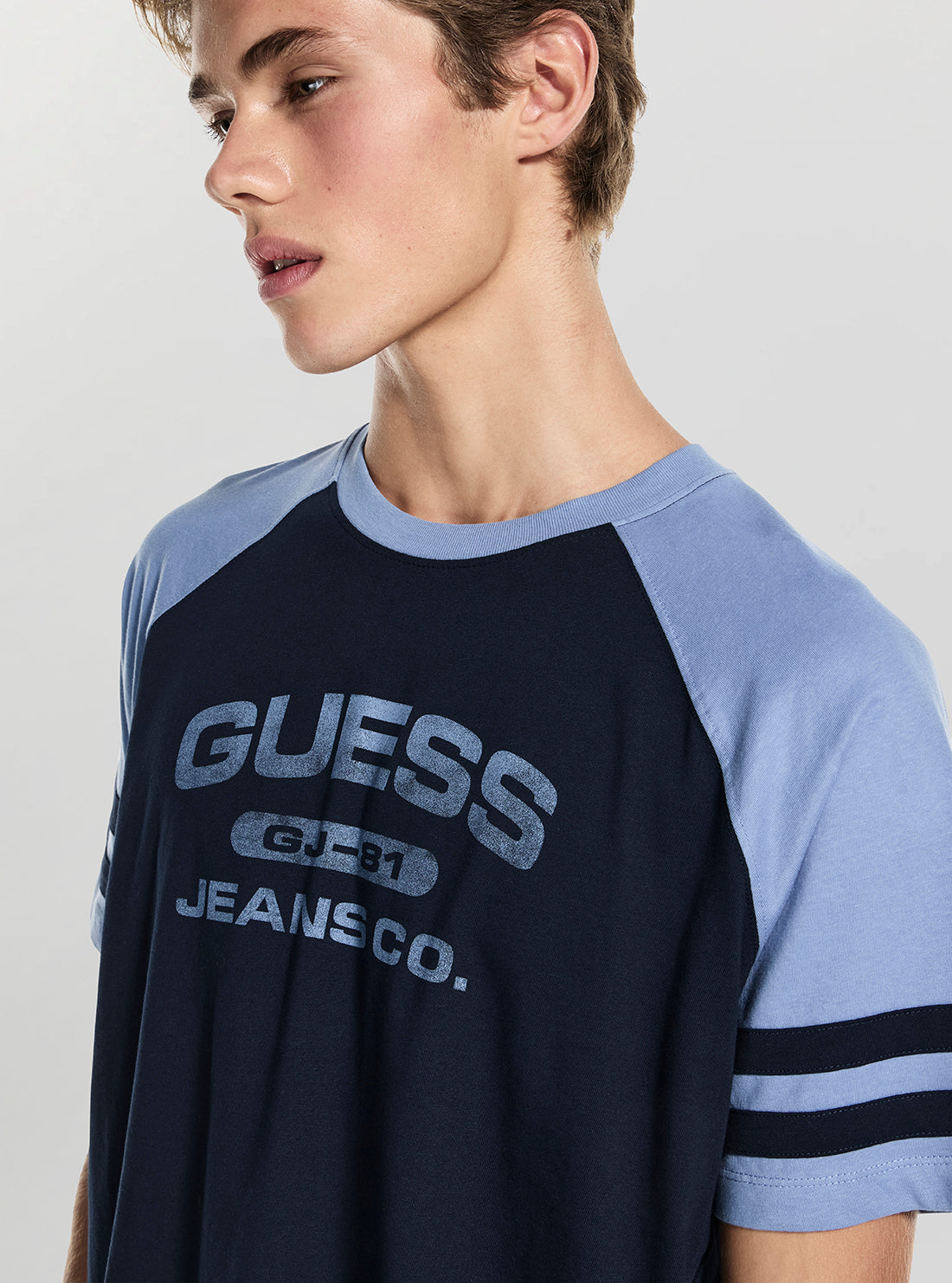 Guess Jeans Blue Raglan Oversized T-Shirt M5BI35K8FQ4 Detail View