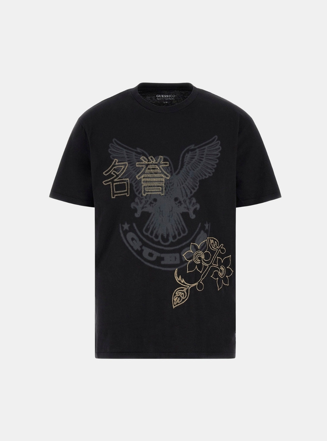GUESS Mens Black Multi Heritage T-Shirt M5BI58KBW41 Flatlay