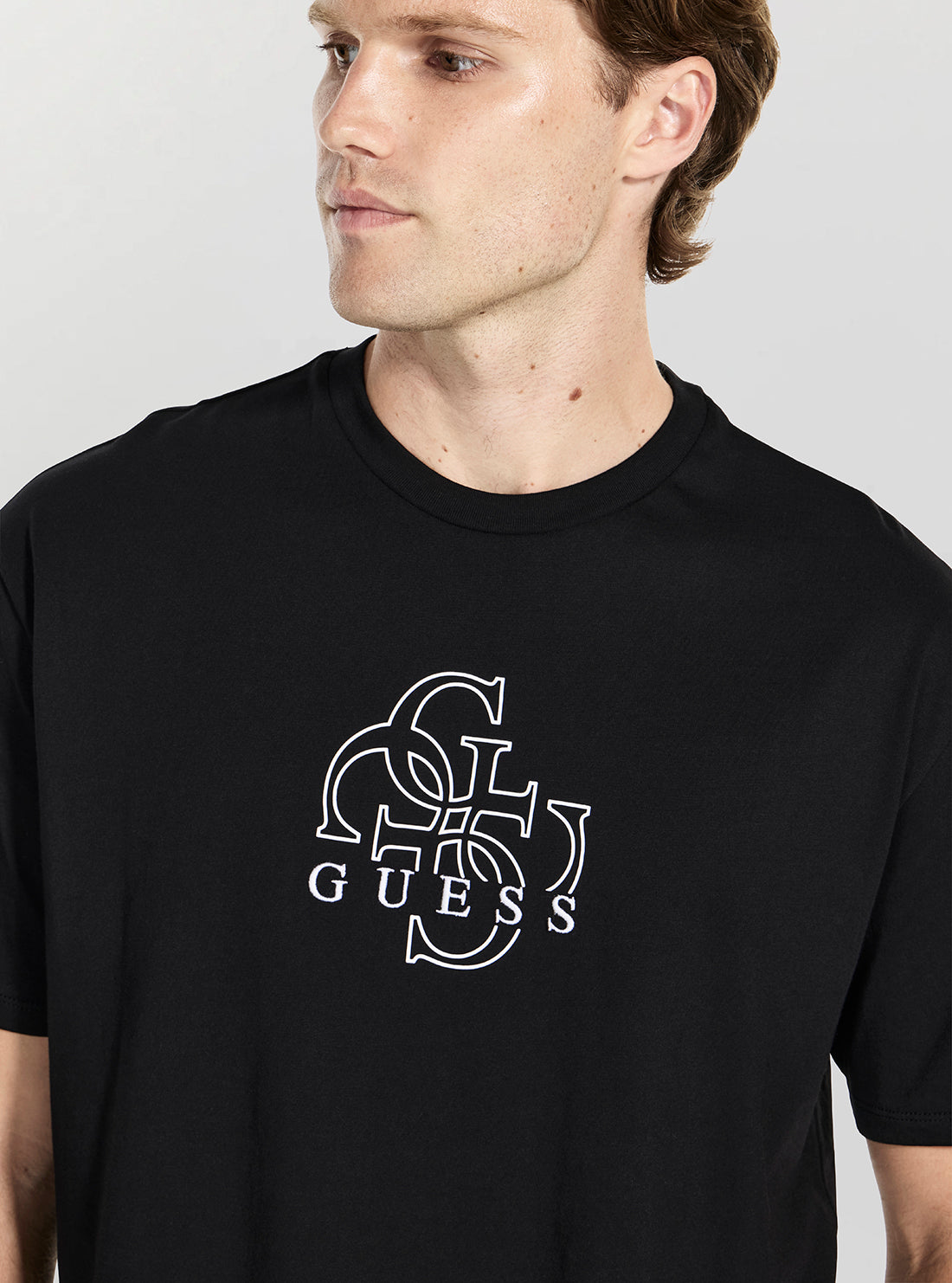 GUESS Mens Black Quattro G T-Shirt M5BI76I3Z14 Detail View