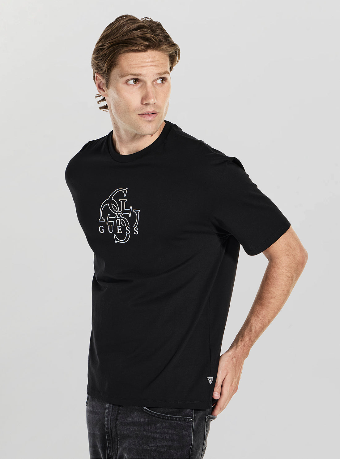 GUESS Mens Black Quattro G T-Shirt M5BI76I3Z14 Side View