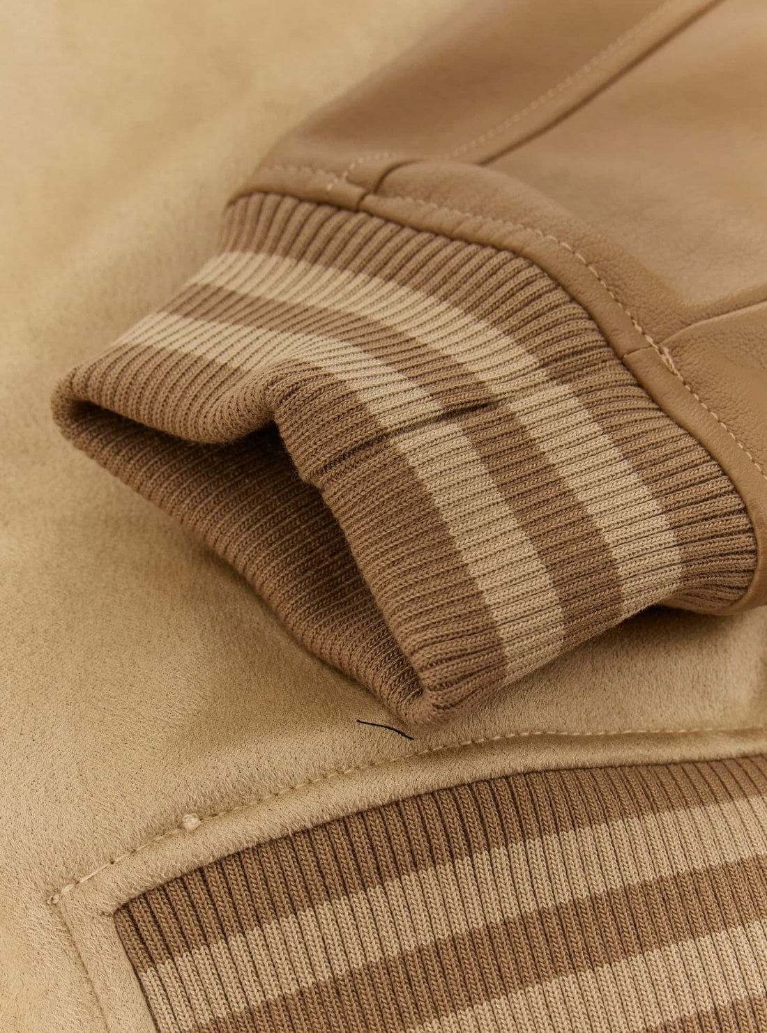 GUESS Mens Brown Varsity Bomber Jacket M5BL2BK1062 Detail View