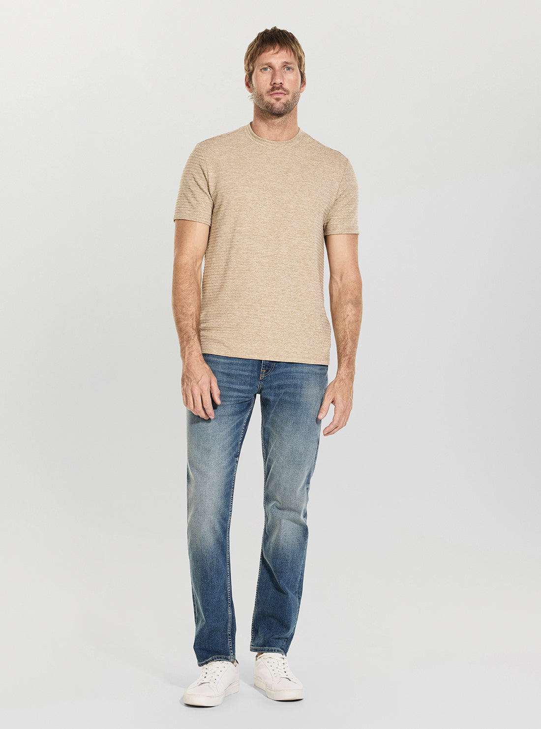 GUESS Mens Eco Brown Arthur T-Shirt M5BP13K0702 Full View