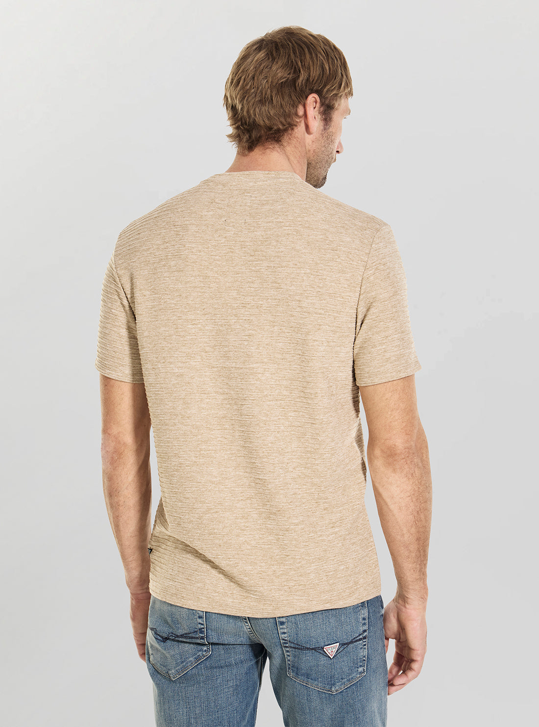 GUESS Mens Eco Brown Arthur T-Shirt M5BP13K0702 Back View