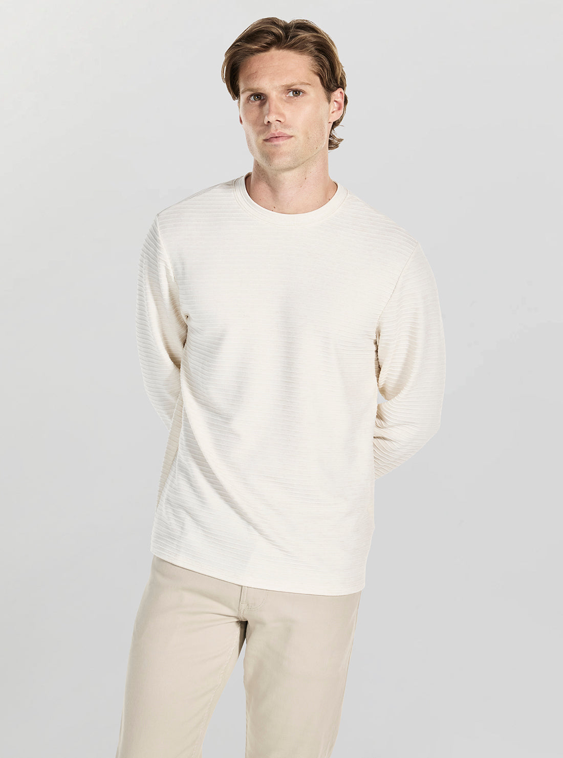 GUESS Mens Eco White Arthur Knit Jumper M5BP43K0702 Front View
