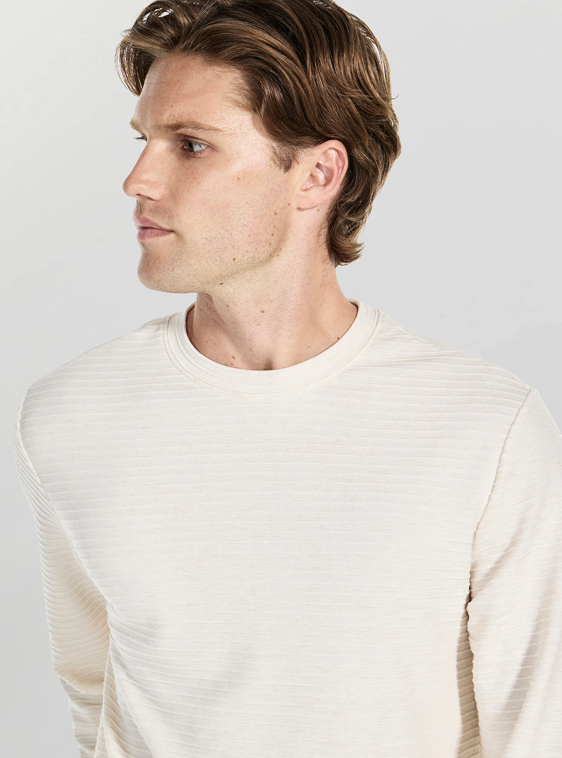 GUESS Mens Eco White Arthur Knit Jumper M5BP43K0702 Detail View