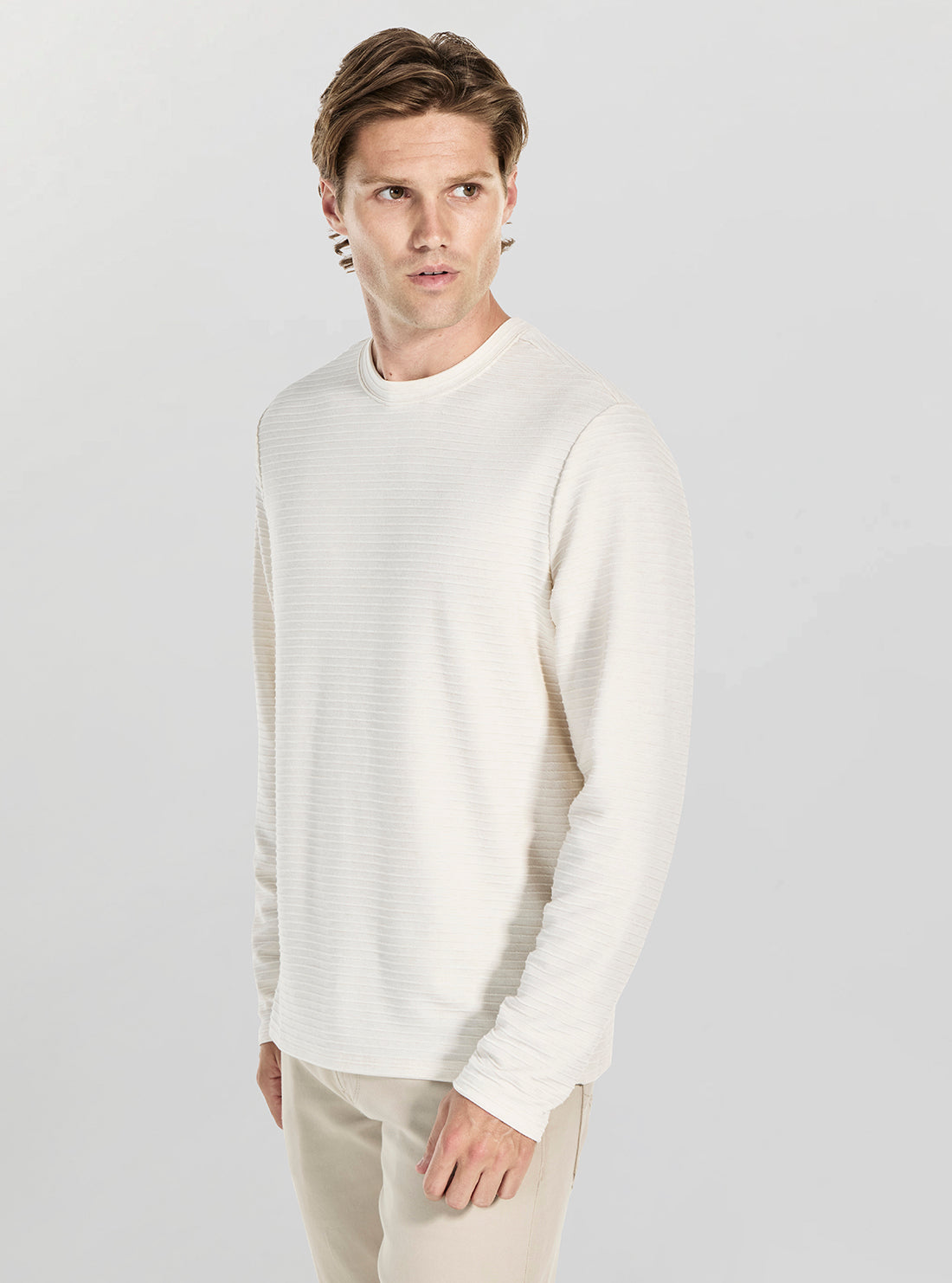 GUESS Mens Eco White Arthur Knit Jumper M5BP43K0702 Side View