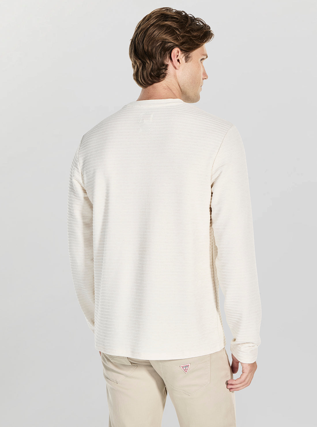 GUESS Mens Eco White Arthur Knit Jumper M5BP43K0702 back View