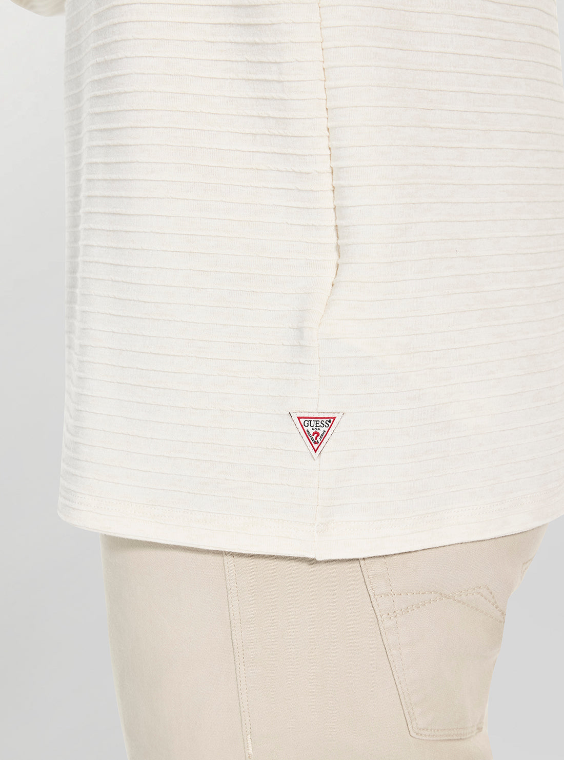 GUESS Mens Eco White Arthur Knit Jumper M5BP43K0702 Detail View
