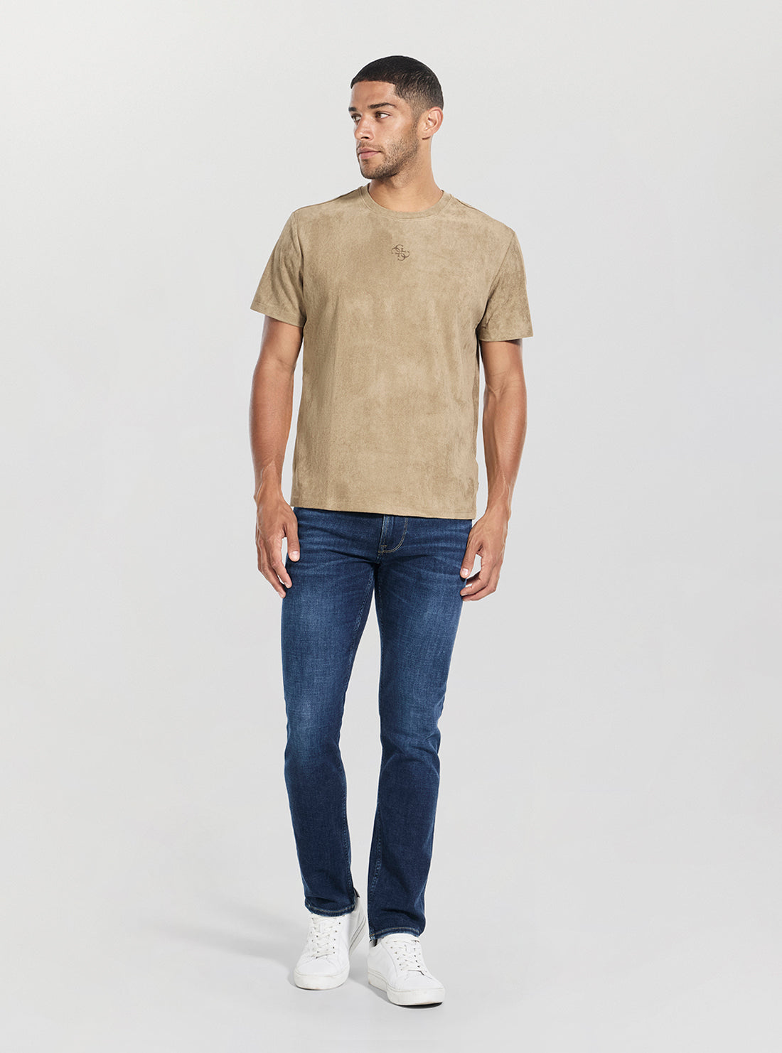 GUESS Mens Brown Garrett Quattro G T-Shirt M5BP56KCFA0 Full View
