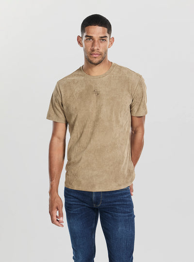 GUESS Mens Brown Garrett Quattro G T-Shirt M5BP56KCFA0 Front View