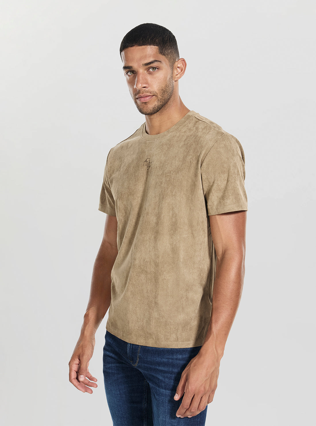 GUESS Mens Brown Garrett Quattro G T-Shirt M5BP56KCFA0 Side View