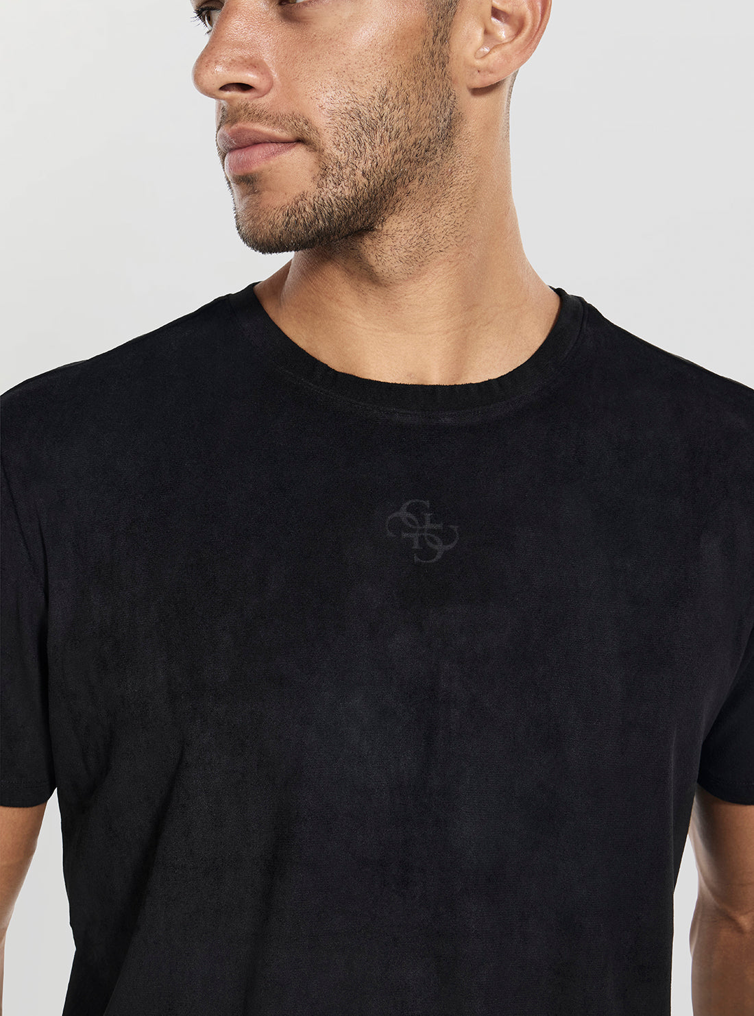 GUESS Mens Black Garrett Quattro T-Shirt M5BP56KCFA0 Detail View