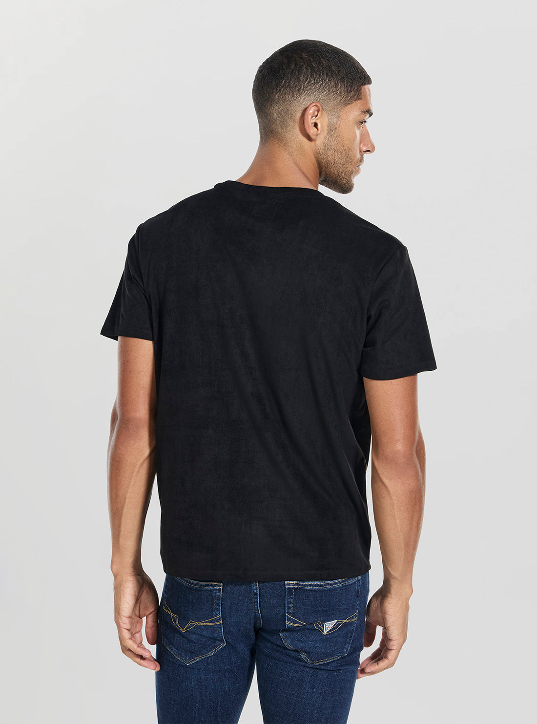 GUESS Mens Black Garrett Quattro T-Shirt M5BP56KCFA0 Back View
