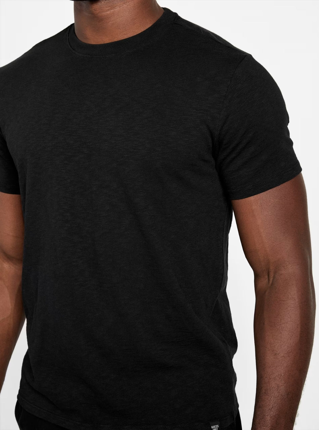 GUESS Mens Black 1981 Label T-Shirt M5BP59KA7O0 Detail View