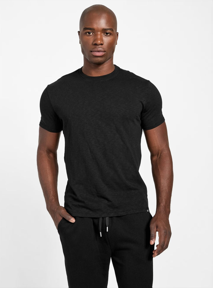 GUESS Mens Black 1981 Label T-Shirt M5BP59KA7O0 Front View