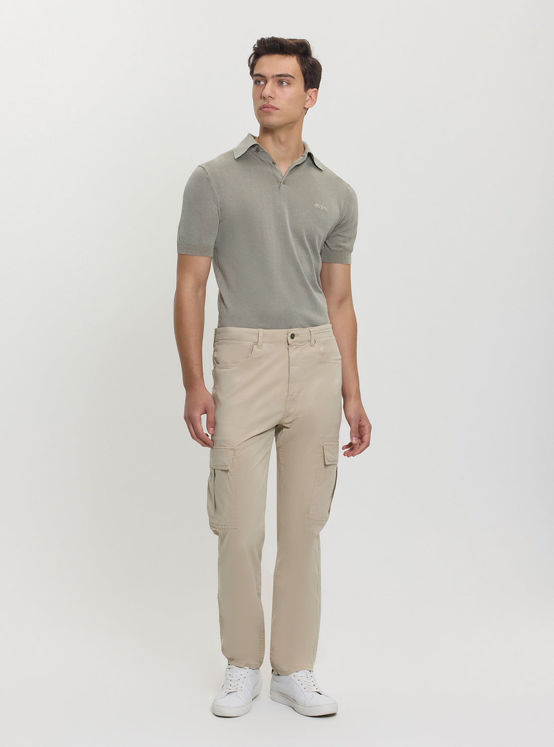 GUESS Mens Beige Julianne Cargo Pants M5GA68WH4GA Full View