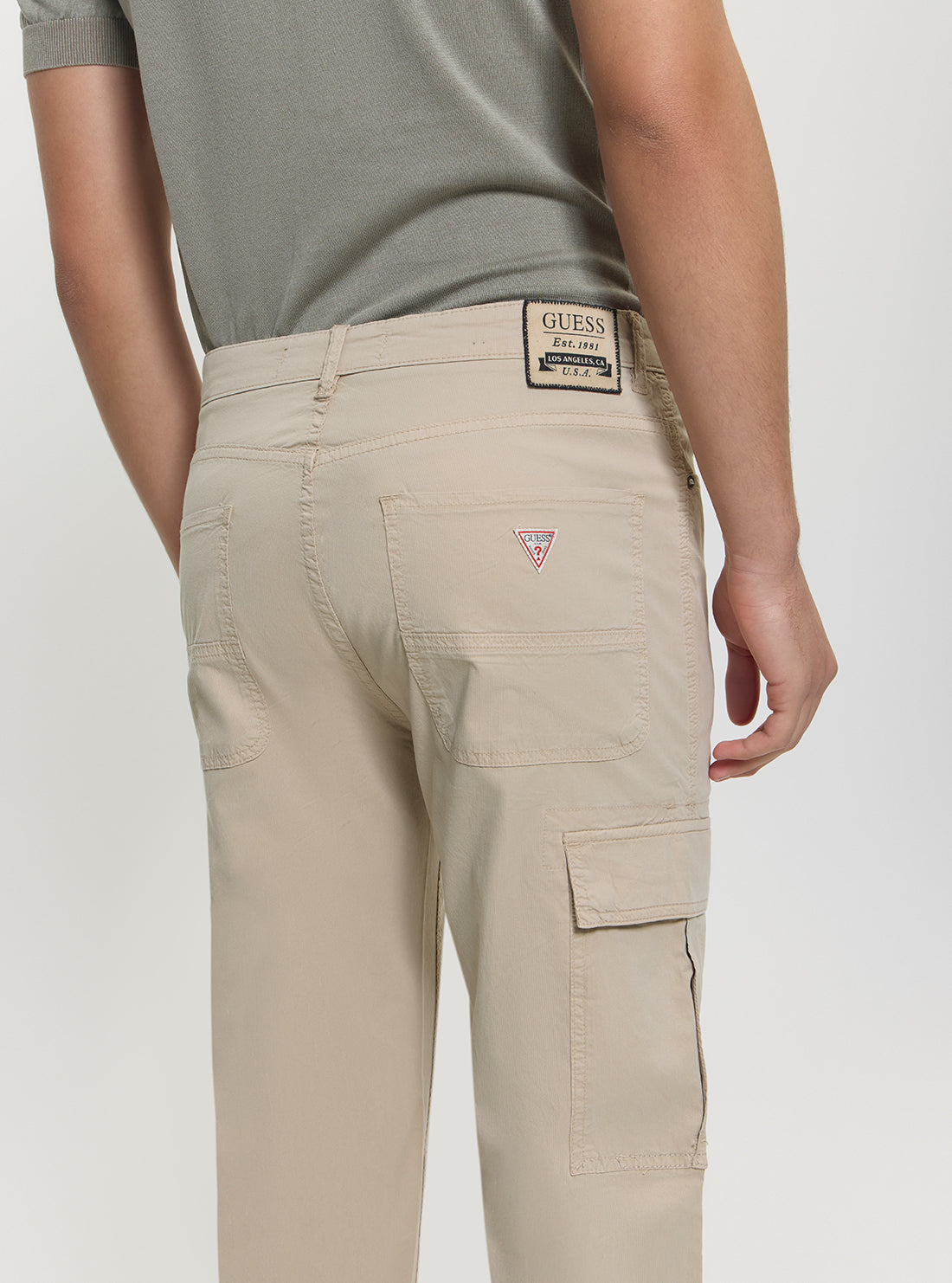 GUESS Mens Beige Julianne Cargo Pants M5GA68WH4GA Back Detail View
