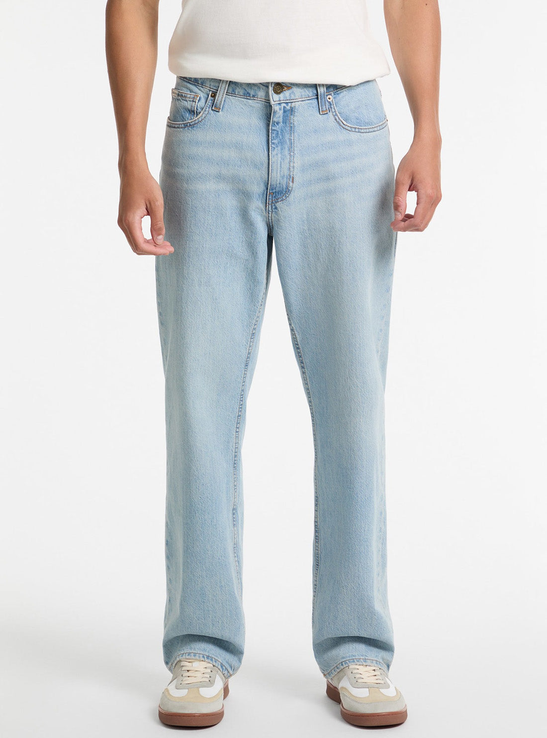 Guess Jeans G15 Relaxed Tapered Jeans in Light Wash M5GA90D5M51 Front View