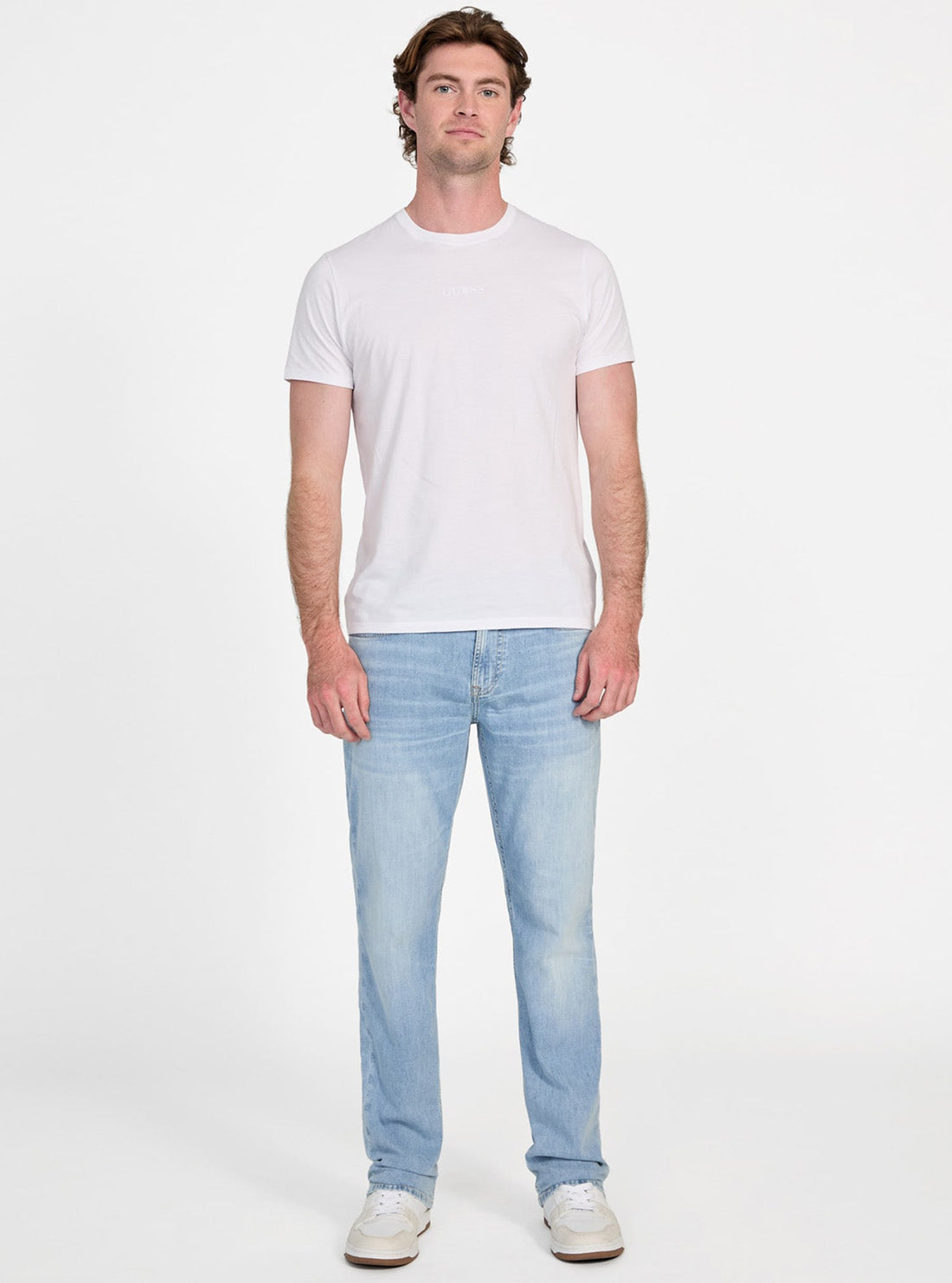 GUESS Mens Mid-Rise Blue Angels Jeans in Light Wash M5GAN2D5MZ3  Full View