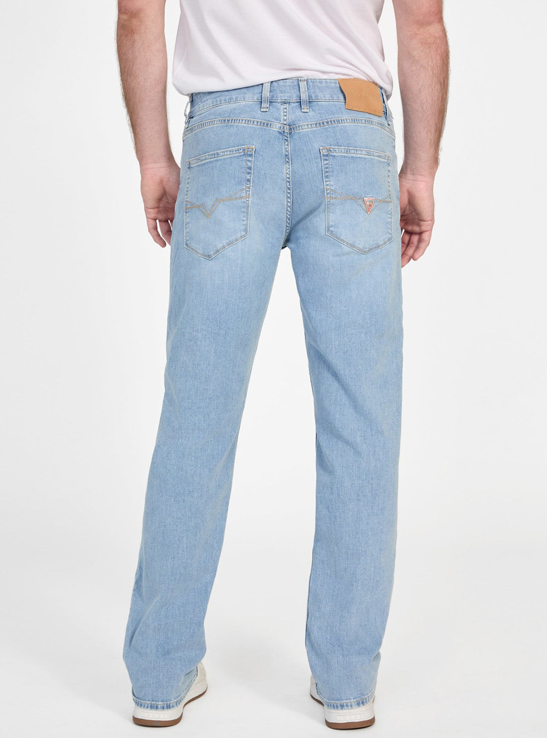 GUESS Mens Mid-Rise Blue Angels Jeans in Light Wash M5GAN2D5MZ3  Back View