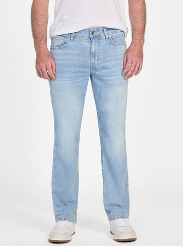 GUESS Mens Mid-Rise Blue Angels Jeans in Light Wash M5GAN2D5MZ3 Front View