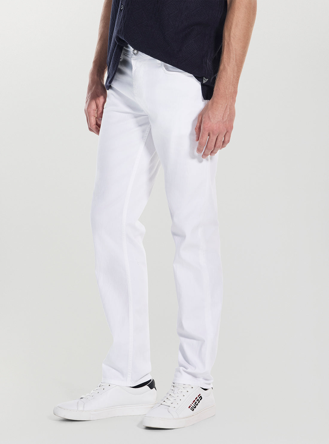 Guess Jeans White Angels Slim Fit Pants M5GAN2WH4HA Front Side View