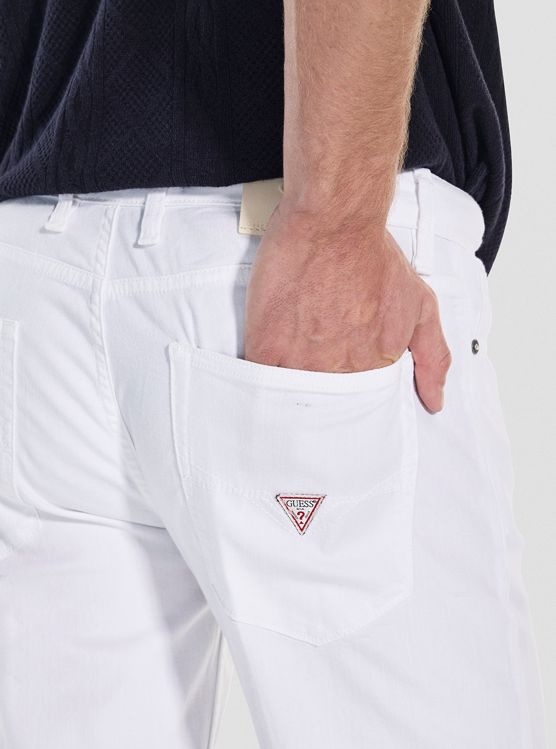 Guess Jeans White Angels Slim Fit Pants M5GAN2WH4HA Detail Back View