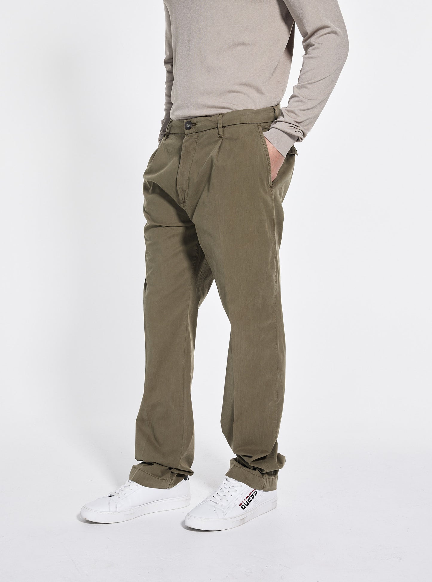 GUESS Mens Green Taylor Chino Pants M5GB24WH4GA Side View