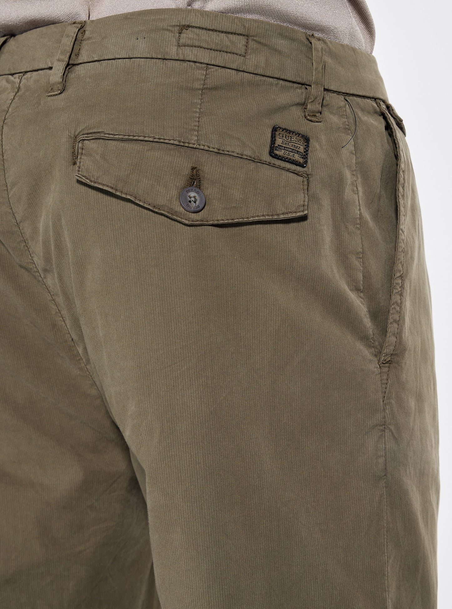 GUESS Mens Green Taylor Chino Pants M5GB24WH4GA Detail View_2