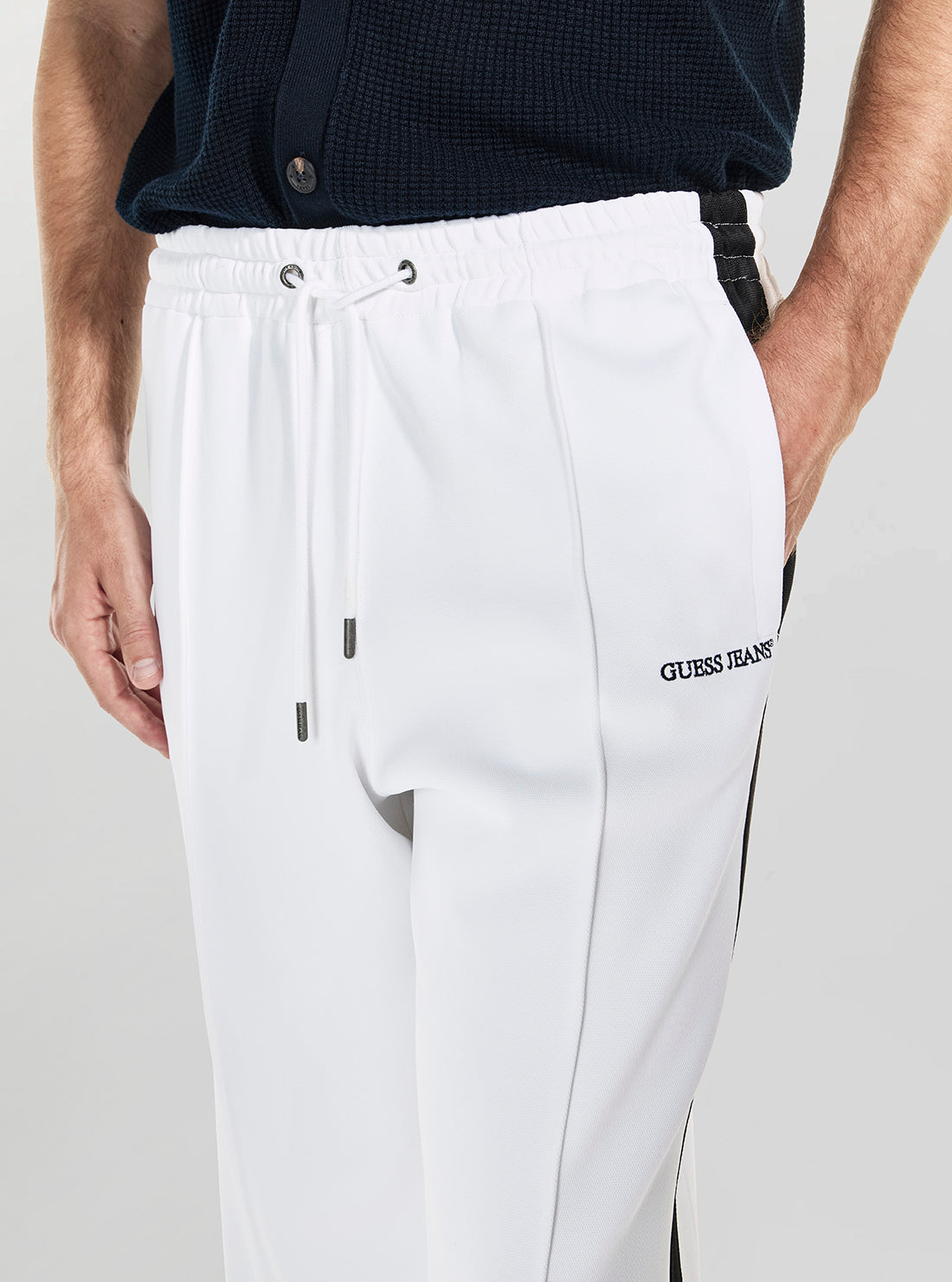 Guess Jeans White Tricot Track Pants M5GB58KB212 Detail View
