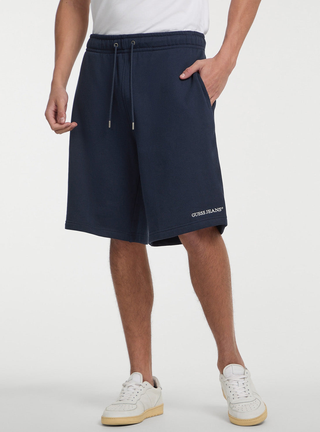 Guess Jeans Blue Regular Embroidered Shorts M5GD49KCPR1 Front Side View