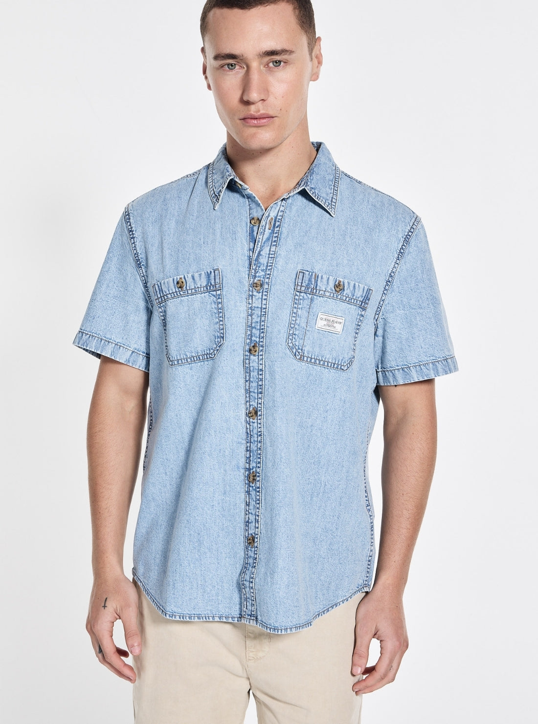 Guess Jeans Regular Denim Shirt M5GH09D5NY1 Front view