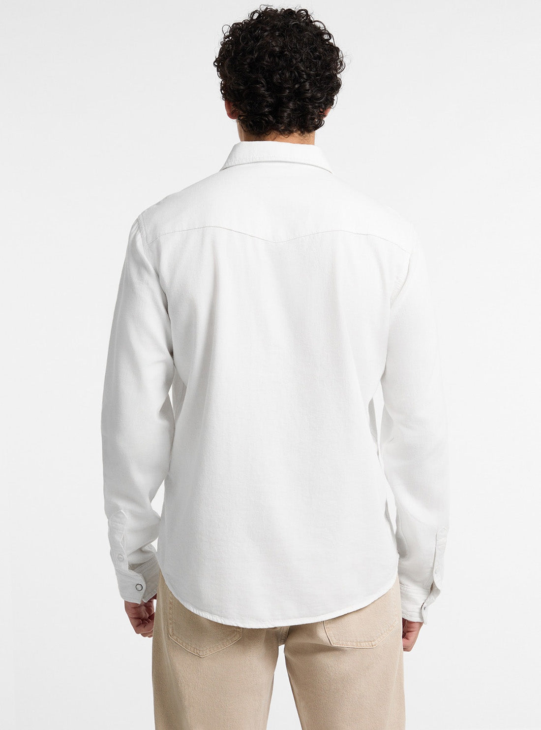 Guess Jeans White Slim Denim Twill Shirt M5GH55D5NW1 Back View