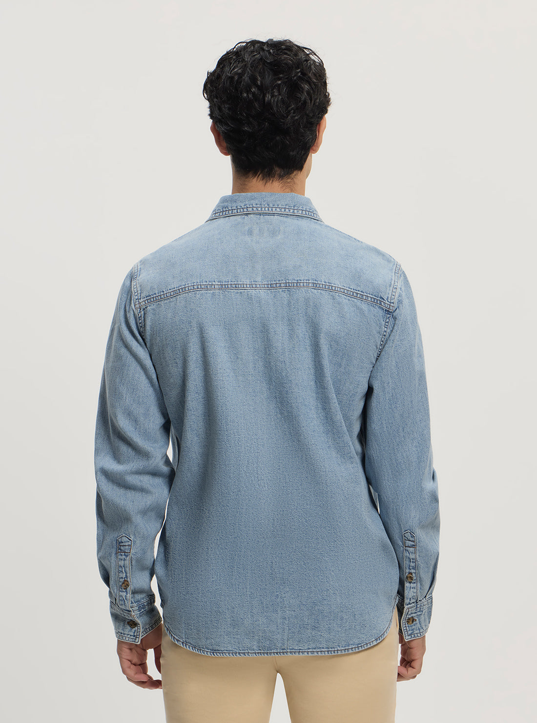 Guess Jeans Eco Blue Denim Long Sleeve Shirt M5GH56D5M82 Back View