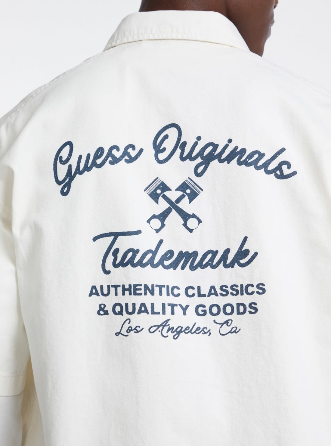 Guess Originals Beige Boxy Short Sleeve Shirt M5GH84WGCVA Back View