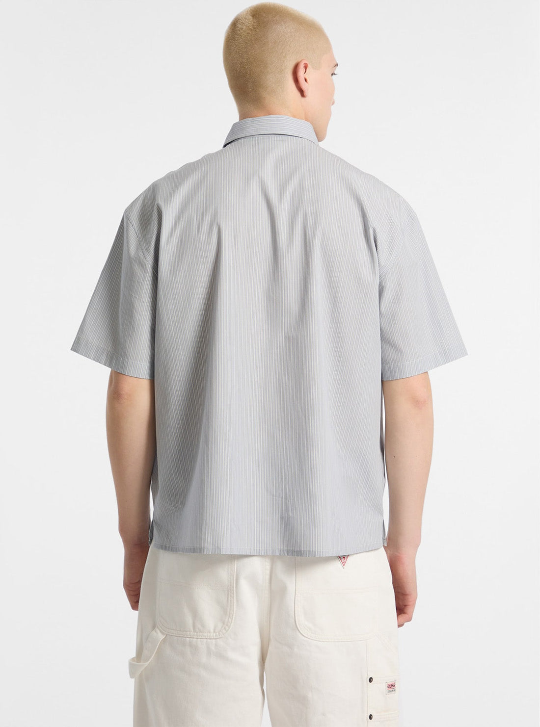 Guess Originals Blue Striped Poplin Shirt M5GH86WH7Q1 Back View