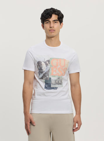 GUESS Mens White Sail Boat Logo T-Shirt M5GI04I3Z14 Front View