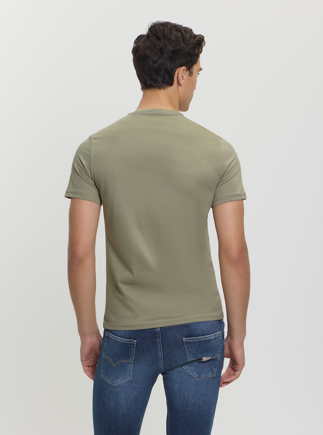 GUESS Mens Green Logo Triangle Tee M5GI06I3Z14 Back View