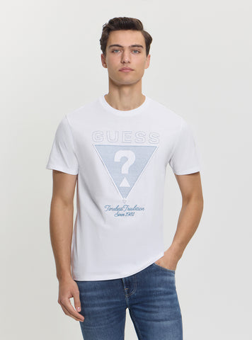 GUESS Mens White Basic Timeless Triple T-Shirt M5GI29KBW41 Front View