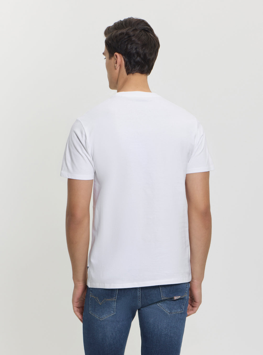 GUESS Mens White Basic Timeless Triple T-Shirt M5GI29KBW41 Back View