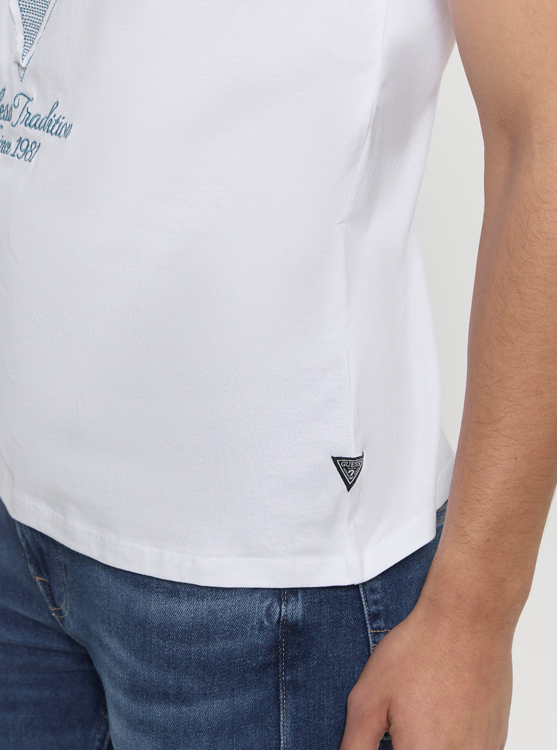 GUESS Mens White Basic Timeless Triple T-Shirt M5GI29KBW41 Detail View