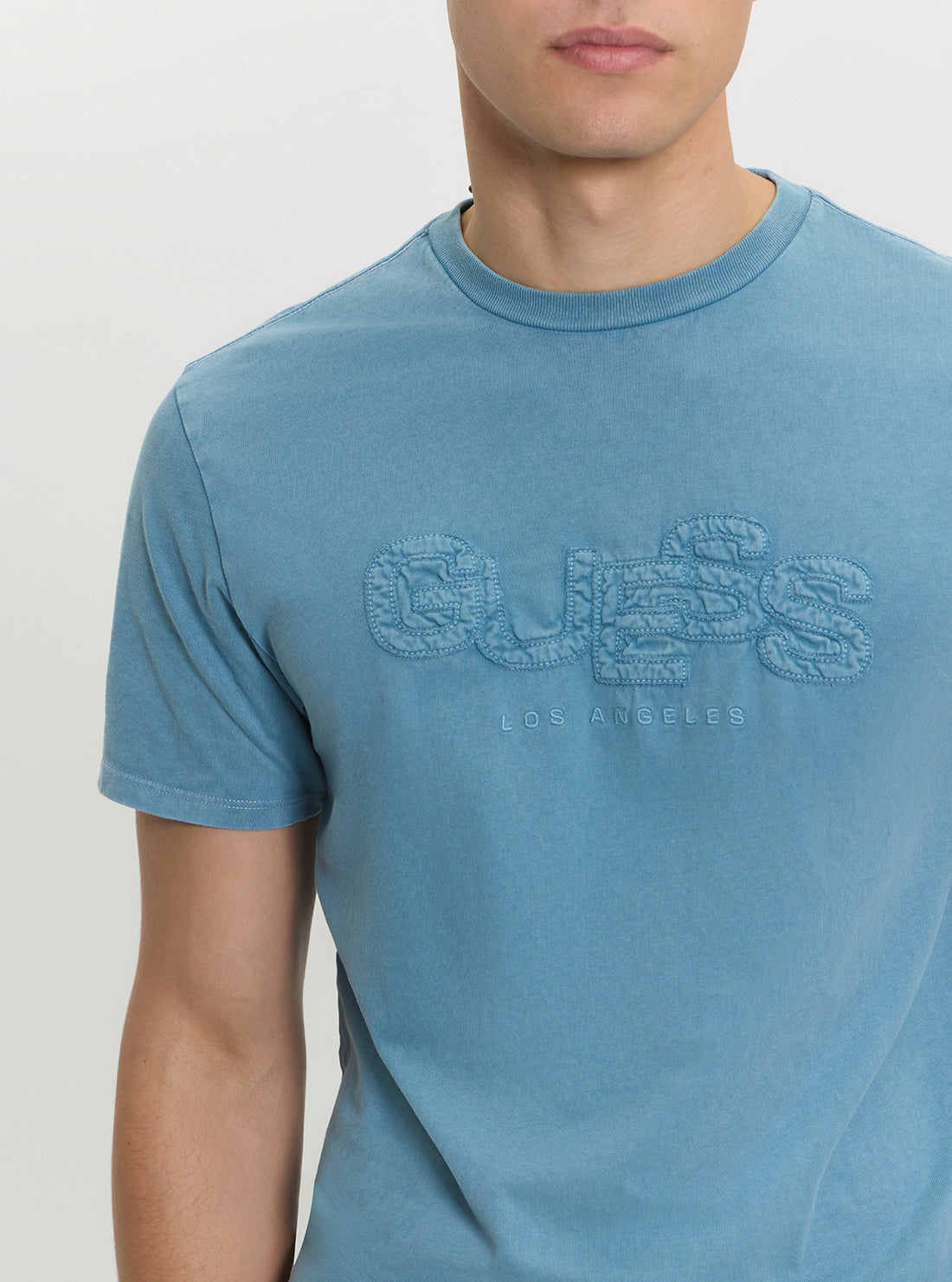 GUESS Mens Blue Multi Basic Stack T-Shirt M5GI34KBZV1 Detail View