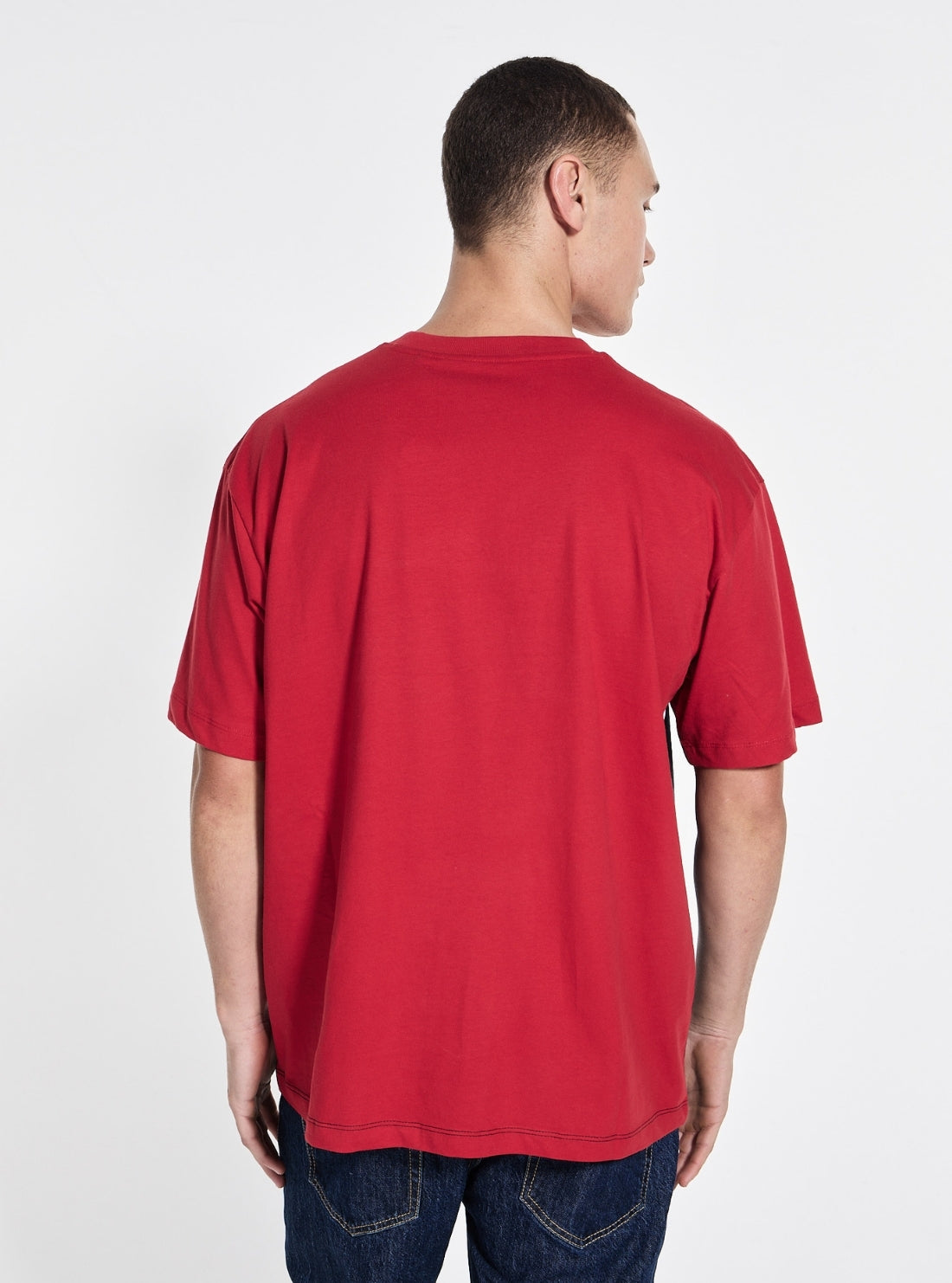 Guess Jeans Blue Oversized Horizontal Striped T-Shirt M5GI45K8FQ4 Back View