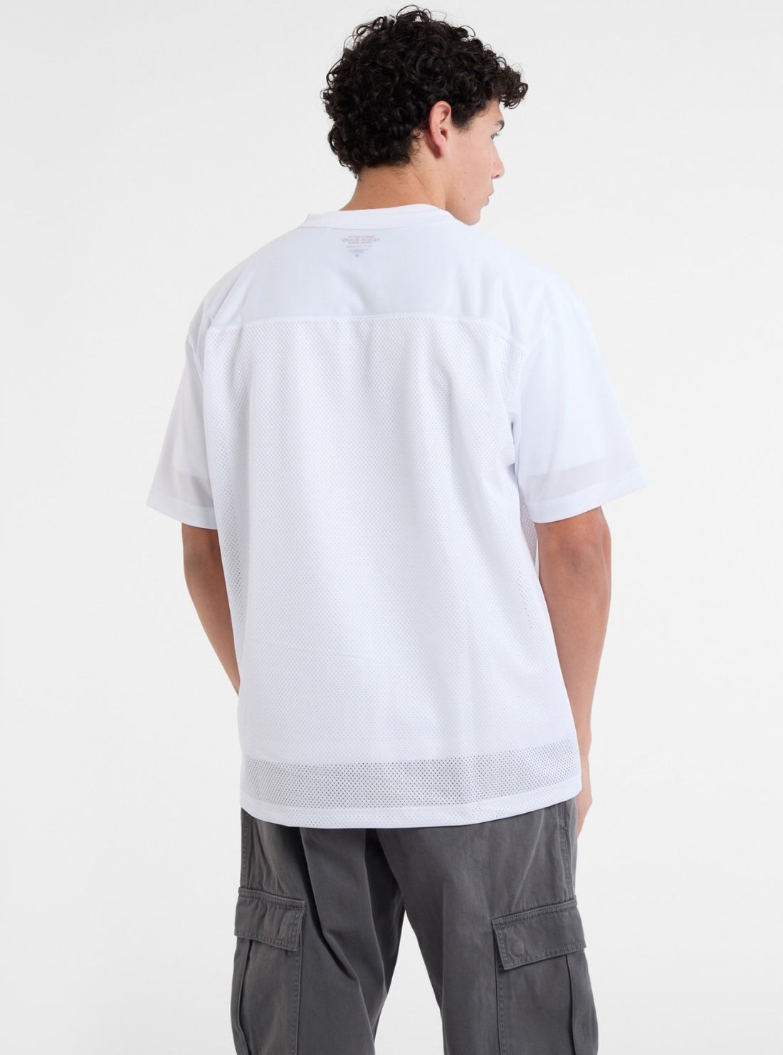 Guess Jeans White Oversized 81 Mesh T-Shirt M5GI48KCTE2 Back View