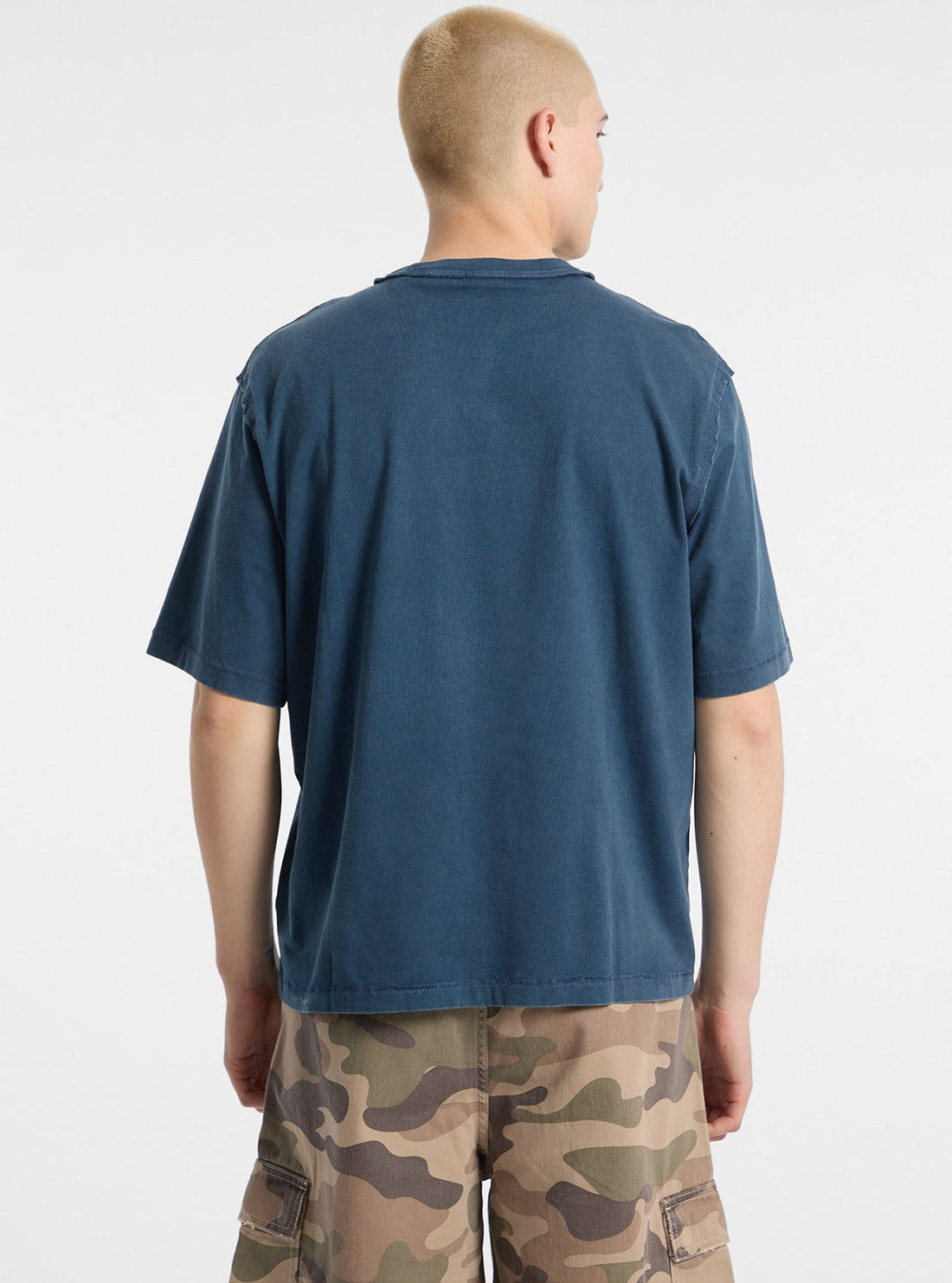 Guess Originals Blue Appliqué Boxy T-Shirt M5GI63K8FQ4 Back View